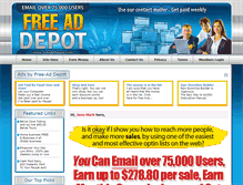 Tablet Screenshot of freeaddepot.com